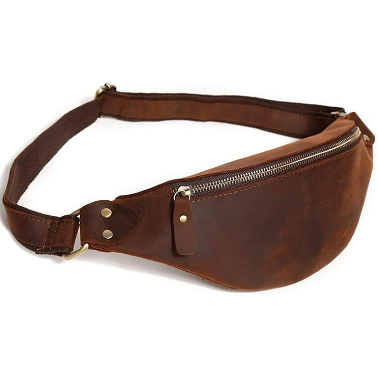 CoCopeaunts Waist Bag for Men Retro Fanny Pack Belt Bag with Belt