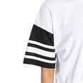 thumbnail image 3 of Women's Gameday Couture White Baltimore Ravens Contrast Mesh Heritage Stripe Oversized T-Shirt, 3 of 3