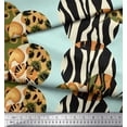 thumbnail image 3 of Soimoi Green Modal Satin Fabric Leopard & Wild Animal Skin Printed Craft Fabric by The Yard 42 Inch Wide, 3 of 3