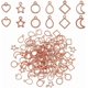 thumbnail image 1 of 120 piezas de dijes con bisel abierto, 12 estilos de dijes con marco hueco, colgantes con forma de luna, estrella, lágrima, corazón redondo, rombo y marco abierto., 1 of 9