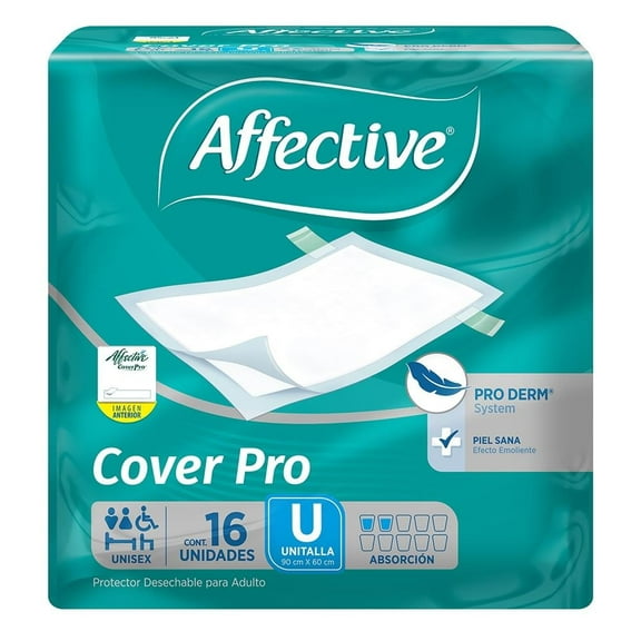 Protector para adulto Affective Cover Pro desechable unitalla 16 pzas