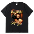 thumbnail image 3 of Camiseta de moda de verano para hombres y mujeres, Tops de rapero Tupac, ropa de calle de Hip Hop, camiseta de manga corta de gran tamaño, Camiseta de algodón 2023, 3 of 5