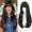 Black, variant on Hair Toppers For Women with Thinning 360?Cover,20Inch Black Long Straight Layered Clip In Synthetic hair topper with Bangs
