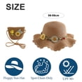 thumbnail image 2 of Sombrero de paja para mujer con circunferencia de 56-58cm, sombrero de ala grande, sombrero de playa para deportes al aire libre, sombrero para el sol con borde ondulado y conjunto de bolsa de paja, 2 of 5