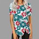 thumbnail image 4 of Blusas de Manga Corta para las Mujeres Botón Impreso Cuello Redondo Top Casual, Blusas para las Mujeres Casual, 4 of 5