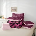 thumbnail image 6 of jejeloiu Cute Leopard Pattern 7-Piece Twin Bedding Sets,Modern Cheetah Print Bedding Comforter Set,Pink Black Sheet Sets For Girl Teens,Microfiber Bedroom Decor Reversible, 6 of 8