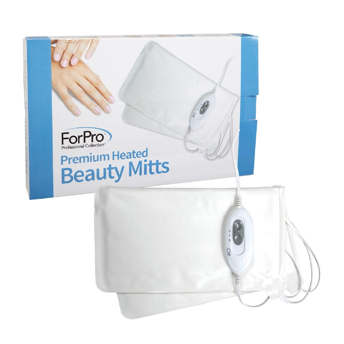 ForPro Premium Heated Mitts, Electric Thermal Moisturizing Hand Warmers for Spa Treatments, Dual Temperature Settings, 1-Pair