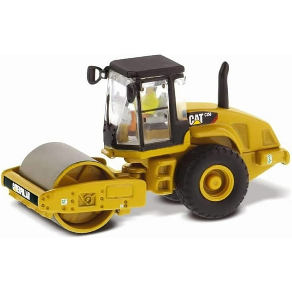 CAT Caterpillar CS56 Smooth Drum Vibratory Soil Compactor with Operator 1/87 (HO) Scale Diecast Model by Diecast Masters