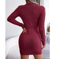 thumbnail image 4 of Vestido de suéter de manga larga, vestido de suéter de paquete de cadera Vestido de suéter de moda para mujer Vestido de suéter para mujer Materiales ecológicos, 4 of 6