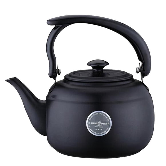simhoa 1x 1L Stainless Steel Tea Kettle Stove Top Kettle Metal Teapot Kitchen Black A-Black