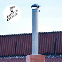 Niceauty 2 x Steel Chimney Flue for Wood Stove with Smoke Exhaust Function