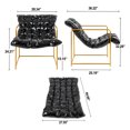 thumbnail image 3 of LEEJAY Modern Faux Leather Accent Chair Set of 2,Gold Metal Frame Armchair for Living Room,Black, 3 of 6