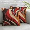 thumbnail image 3 of Chilfamy Red Brown Spiral Throw Pillow Cover Modern Simple Abstract Stripes Swirls Pillow Case for Kids Teens Adults Simple Geometric Circles Decor Cushion Cover for Couch Office White, 3 of 5