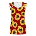 thumbnail image 4 of Rciityk Red Tank Tops Blouses for Women Printed Round Neck Casual Printed Sleeveless Suspender Top, 4 of 4
