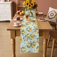 thumbnail image 2 of Summer Lemon Table Runner 108 Inches, Tropical Botanical Leaves Light Blue Bed Runner Dresser Scarves Tabletop for Indoor Outdoor Parties/Ceremony/Banquet, 13"x 108", 2 of 9