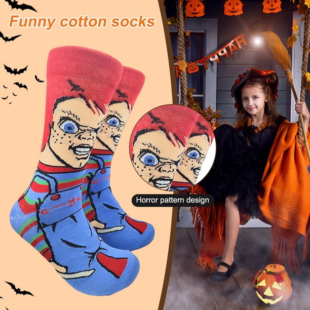 Calcetines de Halloween por encima del tobillo calcetines transpirables novedosos coloridos para hombres y mujeres