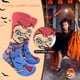 thumbnail image 1 of Calcetines de Halloween por encima del tobillo calcetines transpirables novedosos coloridos para hombres y mujeres, 1 of 5