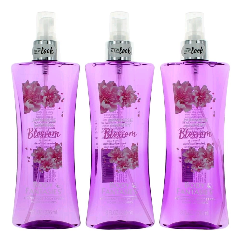 Japanese Cherry Blossom by Body Fantasies 3 Pack 8oz Fragrance Body
