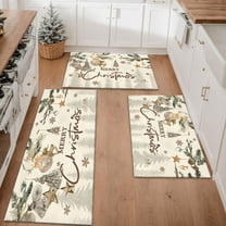 Floral Kitchen Rugs Sets of 3, Non Slip Kitchen Rugs and Mats Washable Farmhouse Kitchen Rugs Floral Kitchen Floor Mat Carpet Runner Rugs for Hallway Laundry Room
