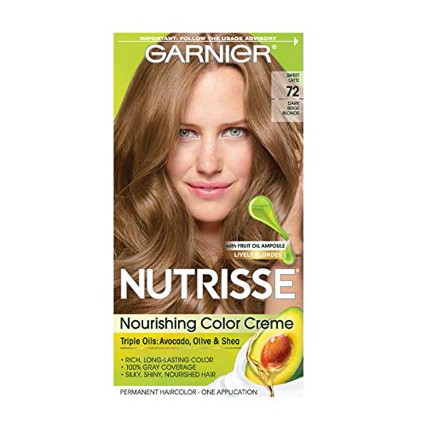 Garnier Nutrisse Nourishing Hair Color Creme, 72 Dark Beige Blonde