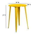 thumbnail image 3 of Emma + Oliver Commercial Grade 30" Round Yellow Metal Indoor-Outdoor Bar Height Table, 3 of 3