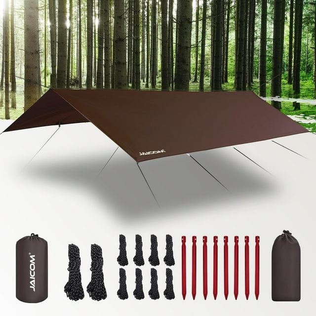 Lona de Camping Impermeable JAICOM 1.4 kg 10x5 m con Accesorios