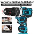 thumbnail image 6 of Cordless Drill Driver Kit,18V Electric Screwdriver Driver Tool Includes 2PCS 5.5Ah Battery and Charger,25+1 Torque Setting 2 Speed for Home DIY, 6 of 11