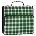 thumbnail image 2 of Haosy 3 Ring Zipper Binder with Shoulder Strap Waterproof Trapper Keeper 2 Inch D-Ring 500 Sheets Capacity, Green Gingham Pattern, 2 of 8