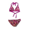 thumbnail image 2 of Becca Womens Printed Reversible Bikini de 2 piezas, Púrpura, Mediano, 2 of 2