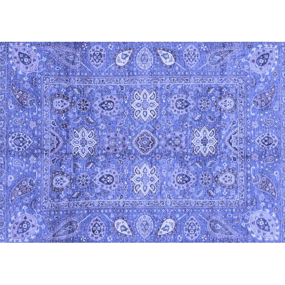 Ahgly Company Indoor Rectangle Oriental Blue Traditional Area Rugs, 7' x 9'