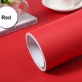 thumbnail image 1 of Papier Peint en Bois Autocollant Blanc PVC Imperméable Film Décoratif Armoire de Cuisine Chambre Garde-Robe Rénovation de Meubles Autocollants Mat Rouge Pur 40cmX8m, 1 of 6
