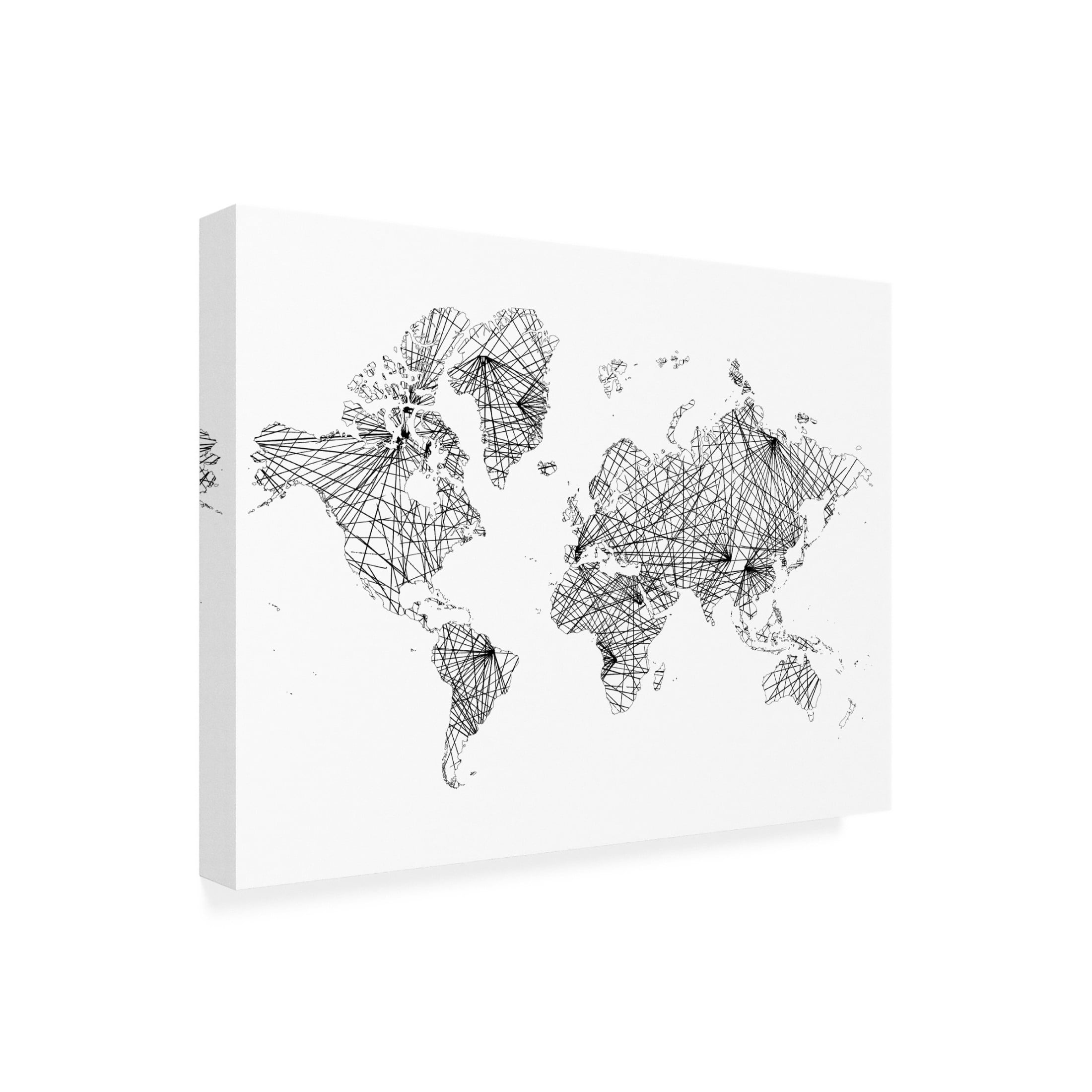 Canvas Wall Art - Jennifer Goldberger 'Global Matrix' Wall Art for Living Room, Bedroom, or Office Décor by Trademark Fine Art - 32 x 24 Inches