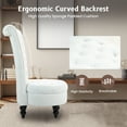 thumbnail image 3 of AVAWING High-Back Teddy Velvet Throne Chair Set of 2, Retro Royal Armless Chair, Indoor, White, 3 of 8
