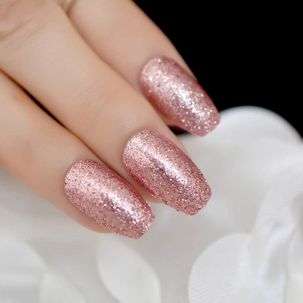 CoolNail Shiny Rose Gold Fake False Nails Coffin Ballerina Nail Tips Shining Sugar Glitter Deco Summer Salon Press on Nail Art Tip | Walmart Canada CoolNail Shiny Rose Gold Fake False Nails Coffin Ballerina Nail Tips Shining Sugar Glitter Deco Summer Salon Press on Nail Art Tip | Walmart Canada