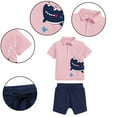 thumbnail image 2 of LYMAYTER Kids Boys T-Shirt Shorts Set 2PCS Toddler Short Sleeves Cartoon Tees Shirt + Solid Color Shorts Outfit for 2-8 Years, 2 of 8