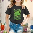 thumbnail image 2 of Shadoumai Girls St Patricks Day Shirts Kids Glitter Unicorn Tops T-Shirt Short Sleeve Tee, 2 of 4