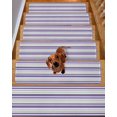 thumbnail image 2 of Purple and Stair Treads Non Slip for Steps Gray Stripe Contrast Minimalist Modern Art 7 Pcs Reusable Adhesive Stair Runner Mats for Dogs Elders Carpet Treads Rugs for Staircase 8x30 In, 2 of 7