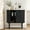 Slide Door-Black, variant on WIRRYTOR Modern Sideboard Buffet Cabinet, Fluted Accent Credenza, Black - Ideal for Living Room, Dining Room, Kitchen