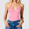 thumbnail image 2 of Beach Vacation Clothes for Women Chest Top Women Cropped Athletic Tops for Compression Womens Shirt Compression Tops Cropped Camisole Casual Tie Bra Top Camisole Workout Bra Bodysuit Crop Pink M, 2 of 4