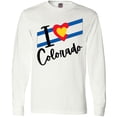 thumbnail image 3 of Inktastic I Love Colorado with Heart Flag Long Sleeve T-Shirt, 3 of 5