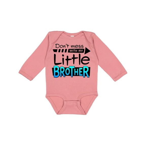 Inktastic Don't Mess with my Little Brother Boys or Girls Long Sleeve Baby Bodysuit