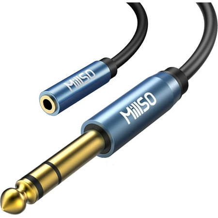 MillSO 1/4 to 3.5mm Headphone Adapter TRS 6.35mm 1/4 Male to 3.5mm 1/8 Female Stereo Jack Audio Cable for Amplifier, Guitar, Piano, Mixer, Headphone, Speaker - 12inch