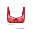 thumbnail image 2 of Women's Unlined Balconette Mesh Bra Sheer See Through Underwire Bras Plus Size, 2 of 3