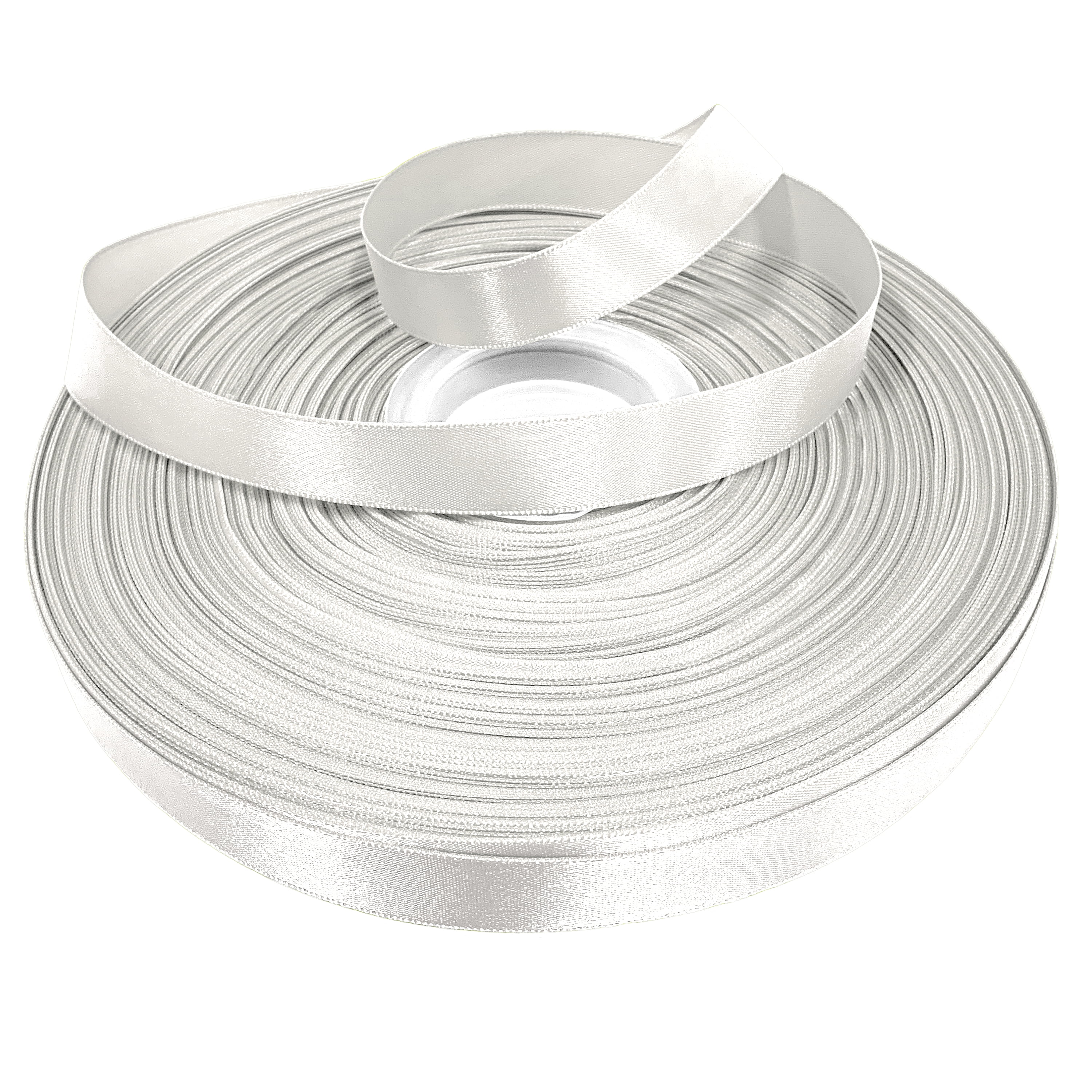 White Double Faced Satin Ribbon for Crafts, 5/8" x 100 Yards by Gwen Studios
