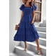 thumbnail image 2 of Vestido midi PRETTYGARDEN para mujer, manga corta, abullonado, azul, 2 of 9