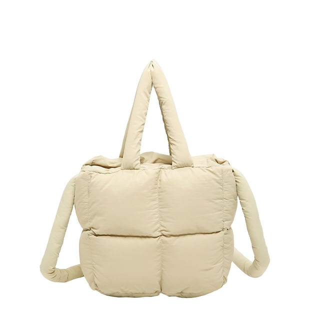 Pillow Shopper Bag Puffy Bolso Hombro Puffer Tote Acolchado para Mujer