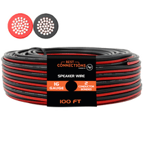 Audiopipe 100' ft 16 Gauge Red Black Stranded 2 Conductor Speaker Wire for Car Home Audio Installation