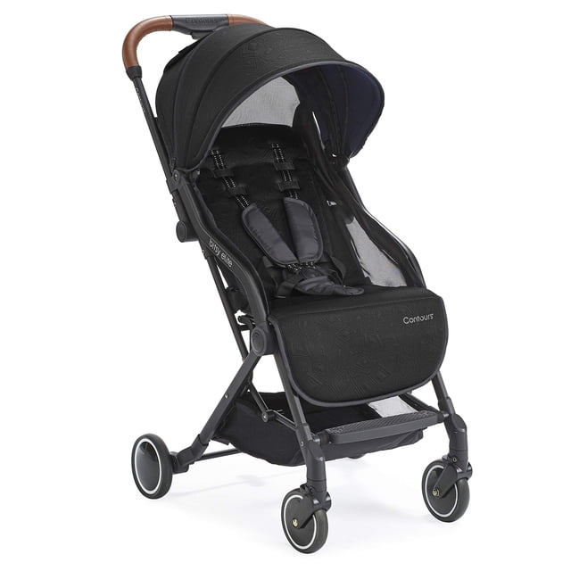 Contours Bitsy Elite Lightweight Baby Stroller, Toddler Stroller, Compact Stroller for Travel, Foldable Stroller with Adapter Free Infant Car Seat Compatibility, Easy One-Hand Fold - Onyx Black