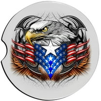 Eagle Car Coaster, Absorbent Stoneware Car Cup Holder Coaster, Set of 2