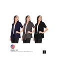 thumbnail image 5 of Women's Casual Short Sleeve Lightweight Loose Fit Solid Stretch Cardigan (Pack of 3), 5 of 5